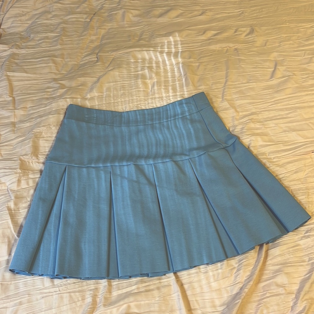 Light blue pleated skirt